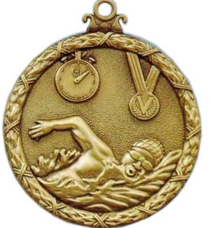 swimming antique medal